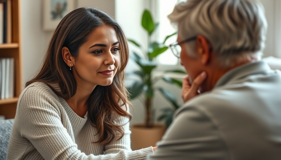 Compassionate therapist, listening intently to a patient, therapeutic setting, Photorealistic Lifelike, comfortable office with soft lighting, plant and books in the background, warm and welcoming colors, natural lighting